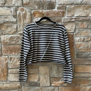 Club Monaco Striped Cropped Sweater